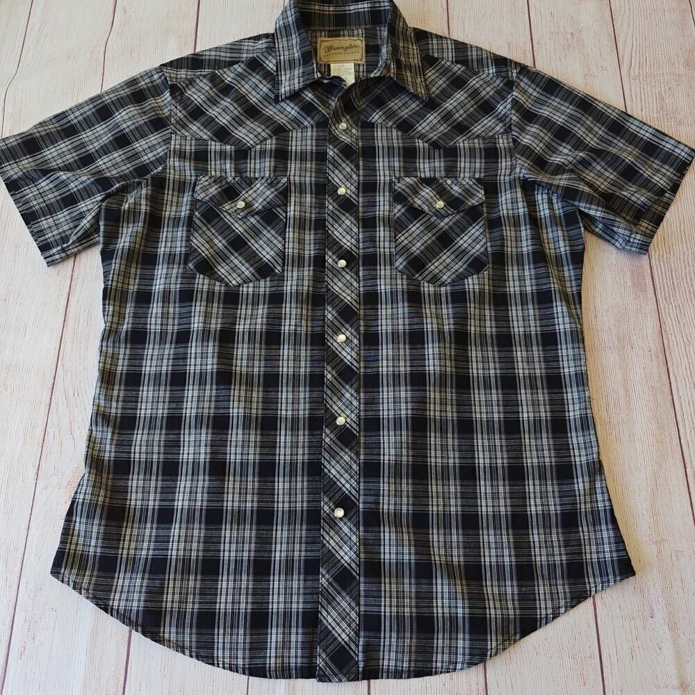Wrangler short sleeve western shirt sz L